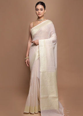 Purple Kora Silk Saree With Blouse Piece