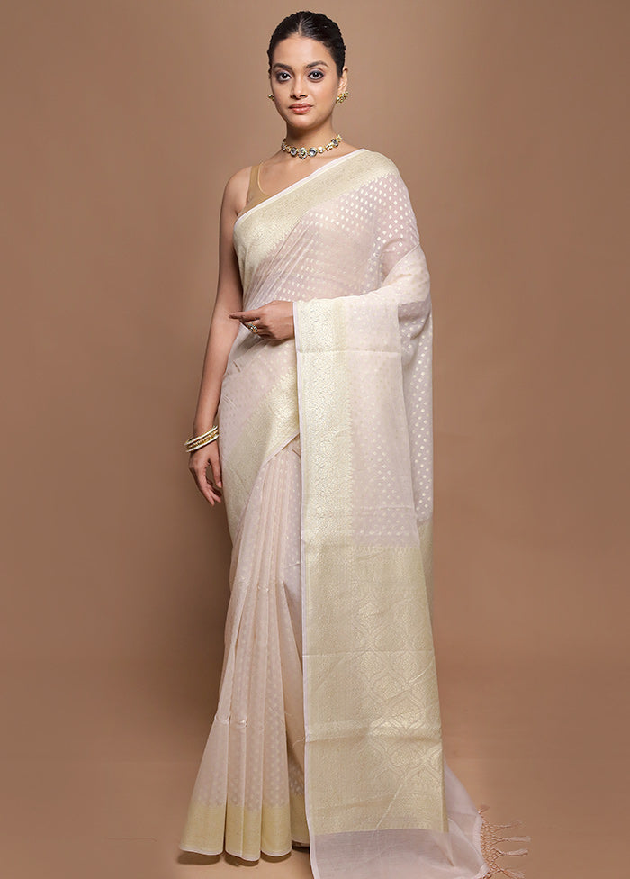 Purple Kora Silk Saree With Blouse Piece