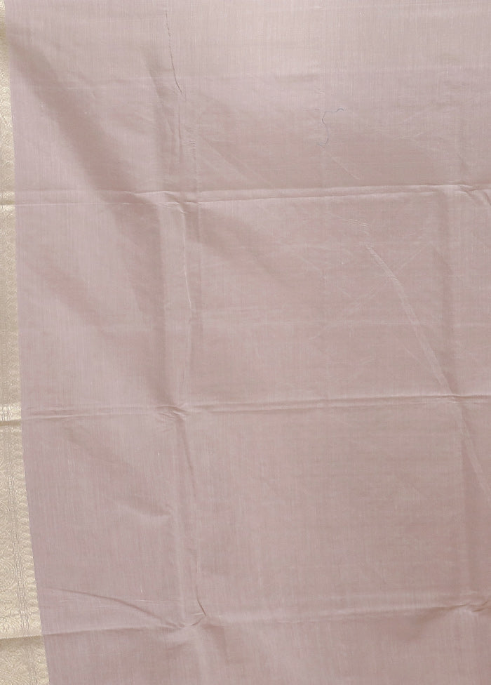 Purple Kora Silk Saree With Blouse Piece