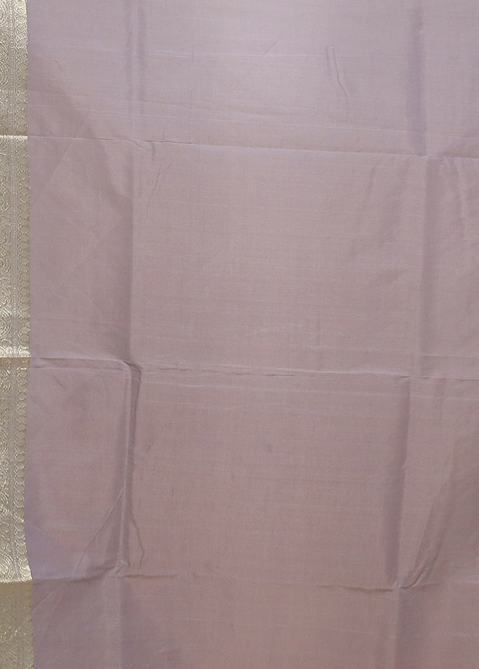 Grey Kora Silk Saree With Blouse Piece