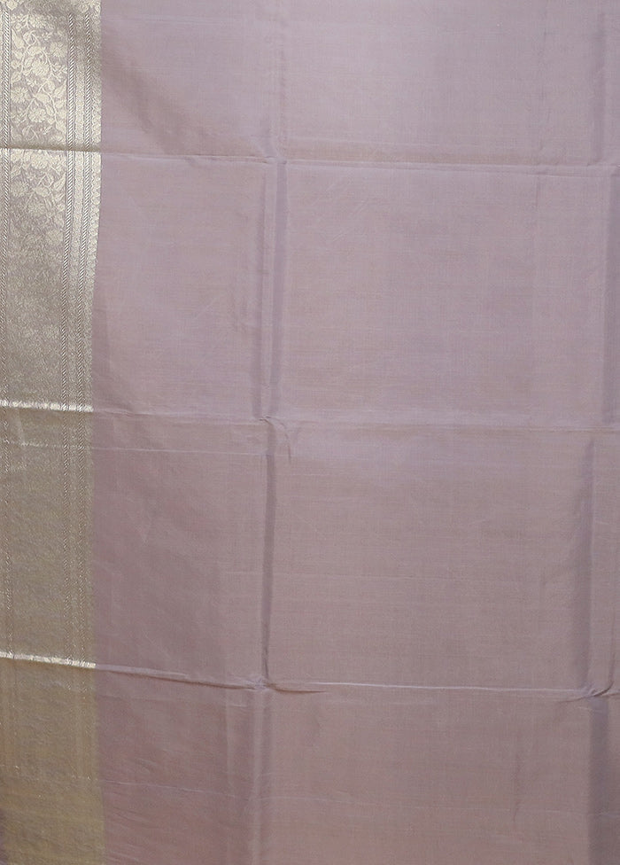 Grey Kora Silk Saree With Blouse Piece