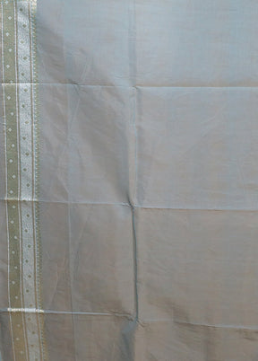 Blue Kora Silk Saree With Blouse Piece
