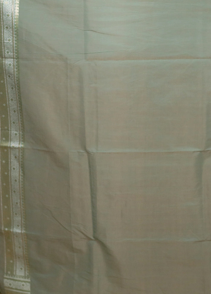 Green Kora Silk Saree With Blouse Piece