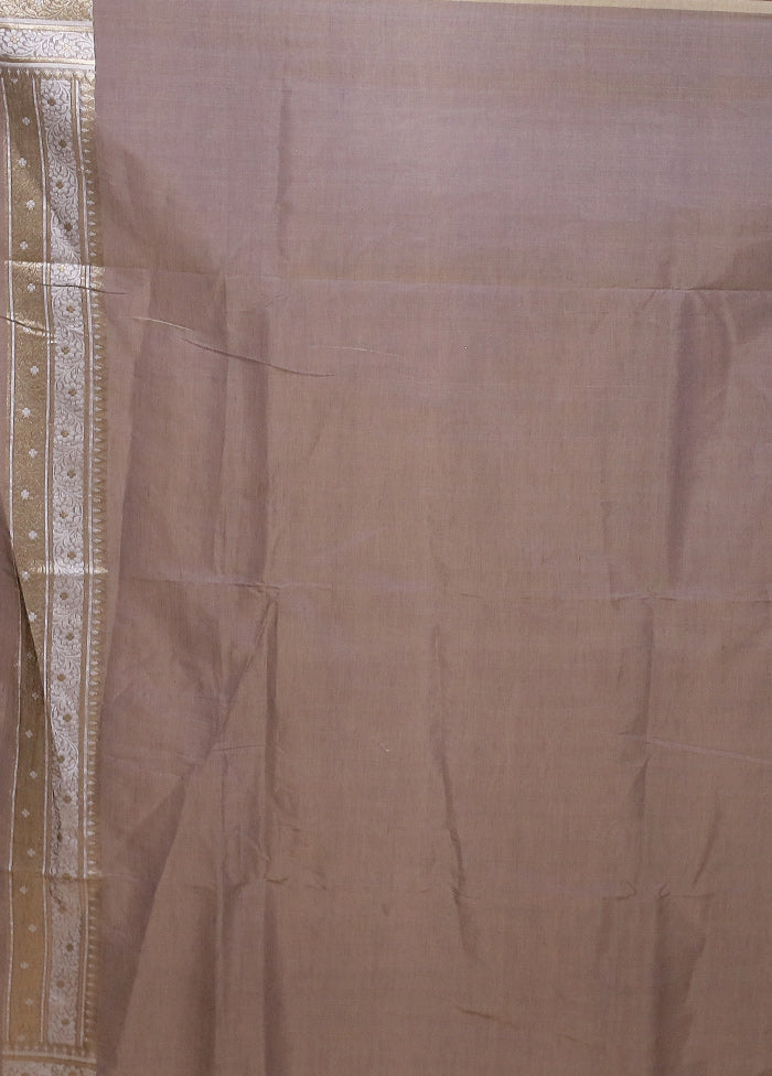 Grey Kora Silk Saree With Blouse Piece