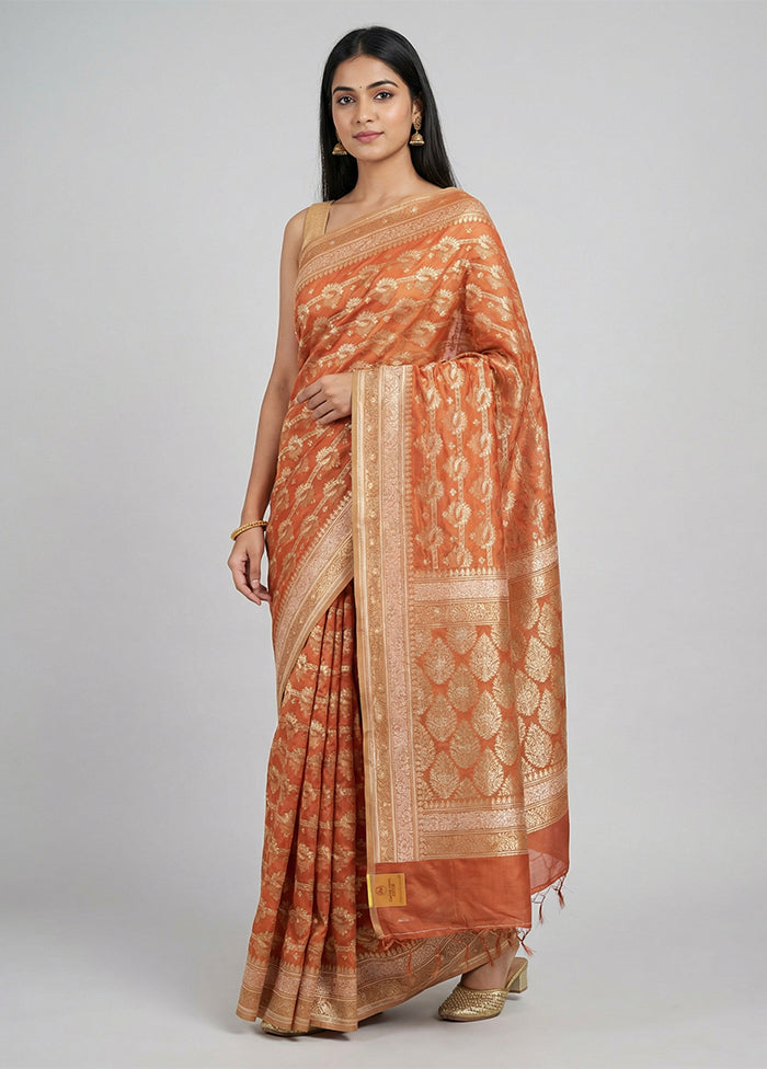 Pink Kora Silk Saree With Blouse Piece