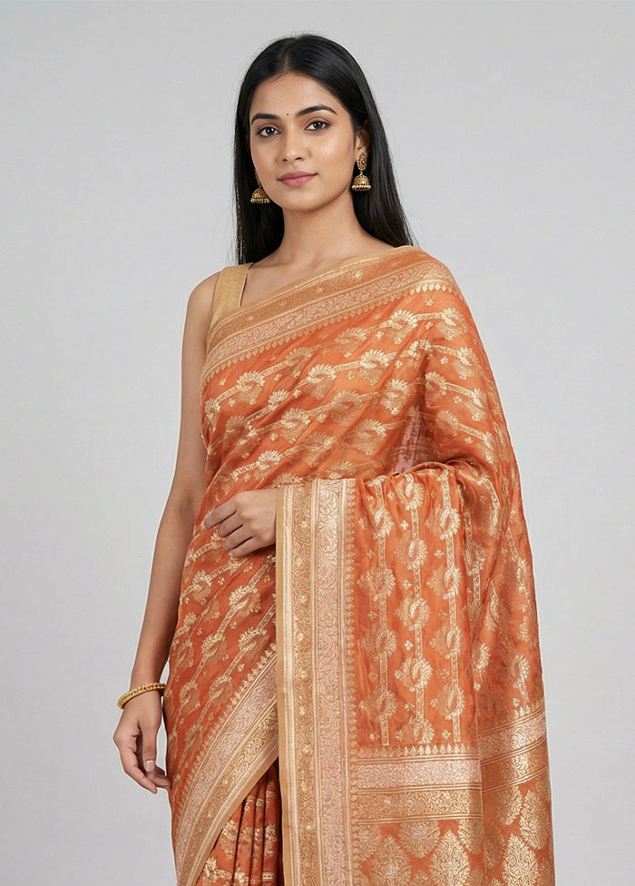 Pink Kora Silk Saree With Blouse Piece