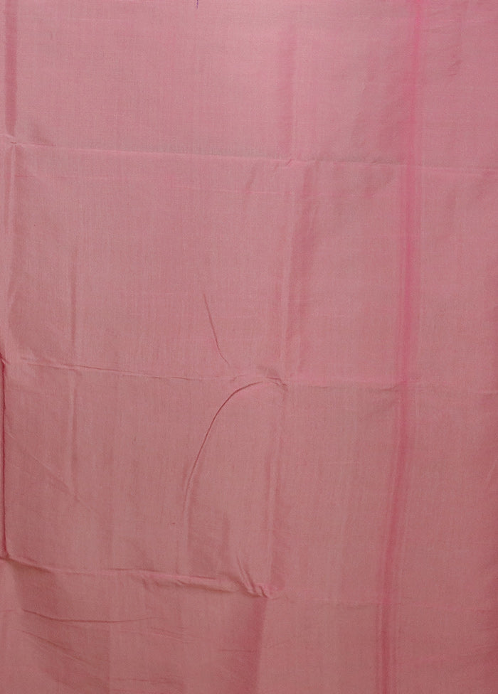 Pink Kora Silk Saree With Blouse Piece