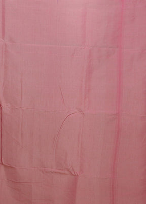 Pink Kora Silk Saree With Blouse Piece