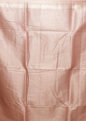 Pink Kora Silk Saree With Blouse Piece