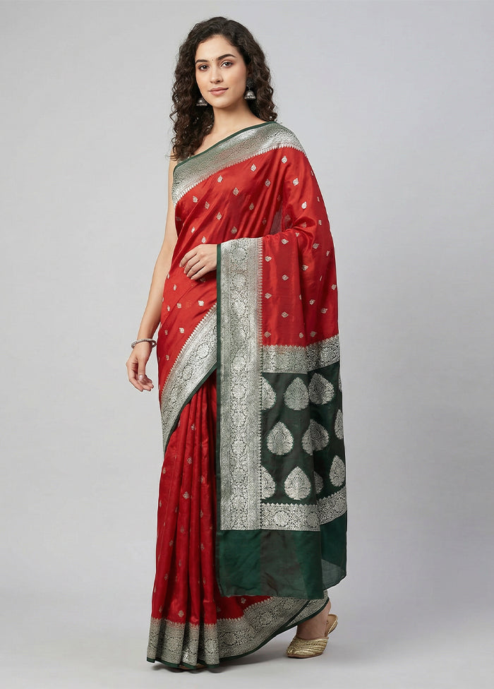 Red Georgette Saree With Blouse Piece