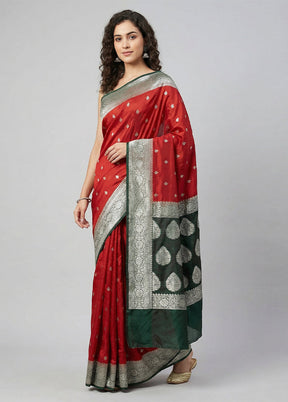 Red Georgette Saree With Blouse Piece