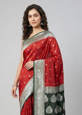 Red Georgette Saree With Blouse Piece