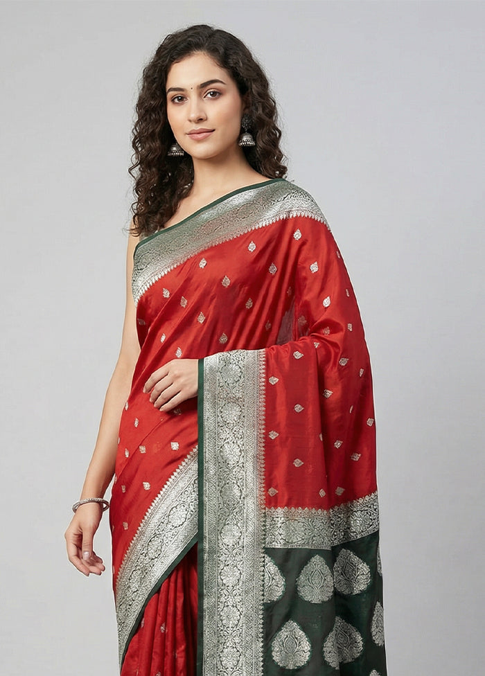 Red Georgette Saree With Blouse Piece