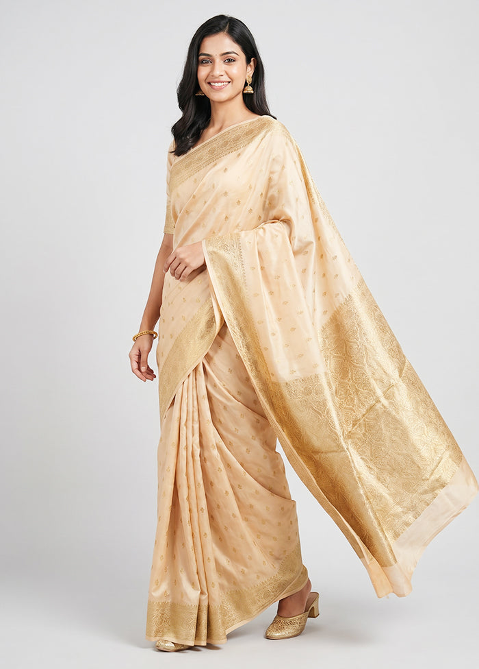 Pink Banarasi Silk Saree With Blouse Piece