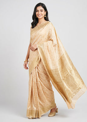 Pink Banarasi Silk Saree With Blouse Piece
