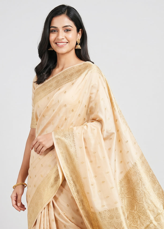 Pink Banarasi Silk Saree With Blouse Piece