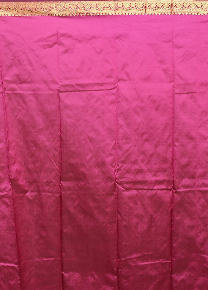 Purple Kanjivaram Silk Saree With Blouse Piece