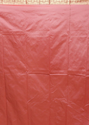 Pink Kanjivaram Silk Saree With Blouse Piece