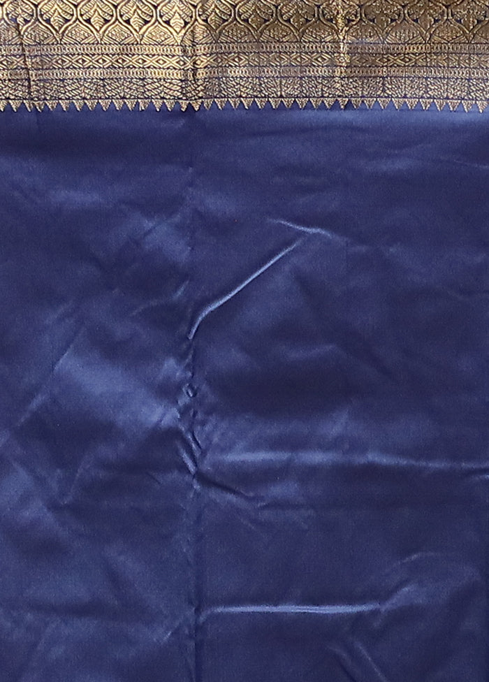 Purple Handloom Kanjivaram Pure Silk Saree With Blouse Piece