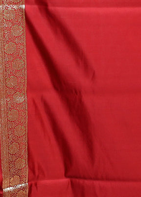 Maroon Banarasi Silk Saree With Blouse Piece