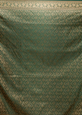 Green Jamewar Silk Saree With Blouse Piece
