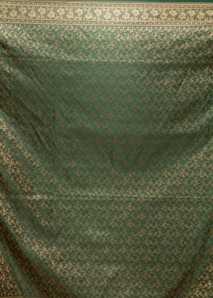 Green Jamewar Silk Saree With Blouse Piece