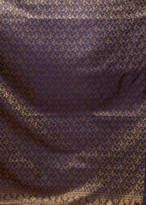 Blue Jamewar Silk Saree With Blouse Piece