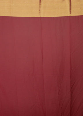 Maroon Chiffon Silk Saree With Blouse Piece