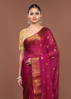 Pink Georgette Saree With Blouse Piece