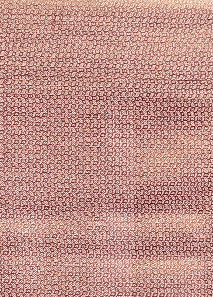 Pink Crushed Tissue Silk Saree With Blouse Piece