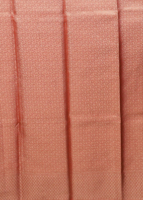 Peach Tissue Silk Saree With Blouse Piece