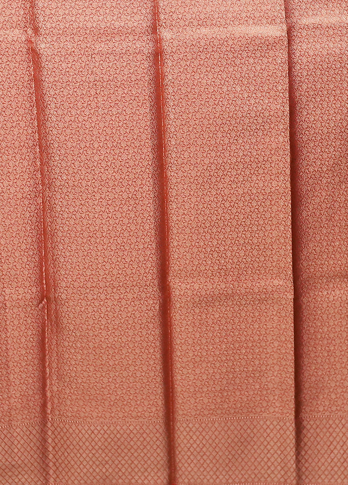 Peach Tissue Silk Saree With Blouse Piece
