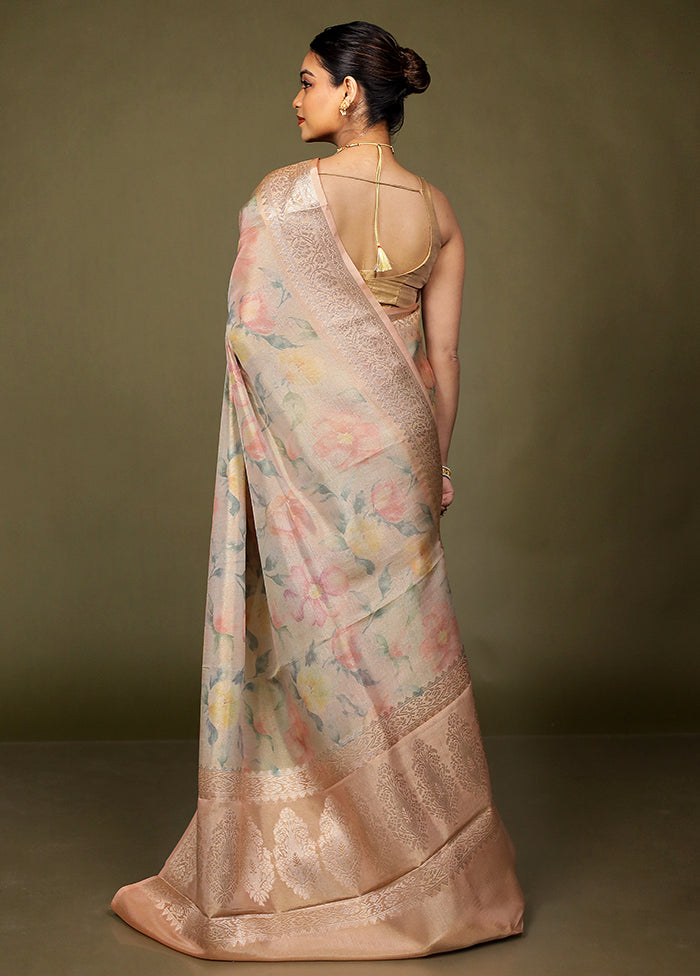 Green Tissue Silk Saree With Blouse Piece
