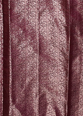 Purple Dupion Silk Saree With Blouse Piece