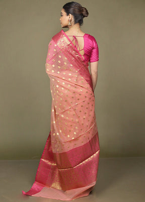 Pink Organza Saree With Blouse Piece