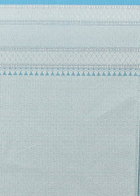Blue Kora Silk Saree With Blouse Piece