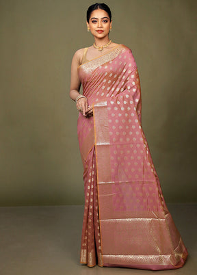 Purple Kora Silk Saree With Blouse Piece