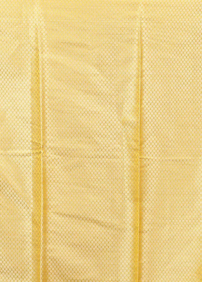 Yellow Kora Silk Saree With Blouse Piece