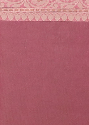 Pink Kora Silk Saree With Blouse Piece