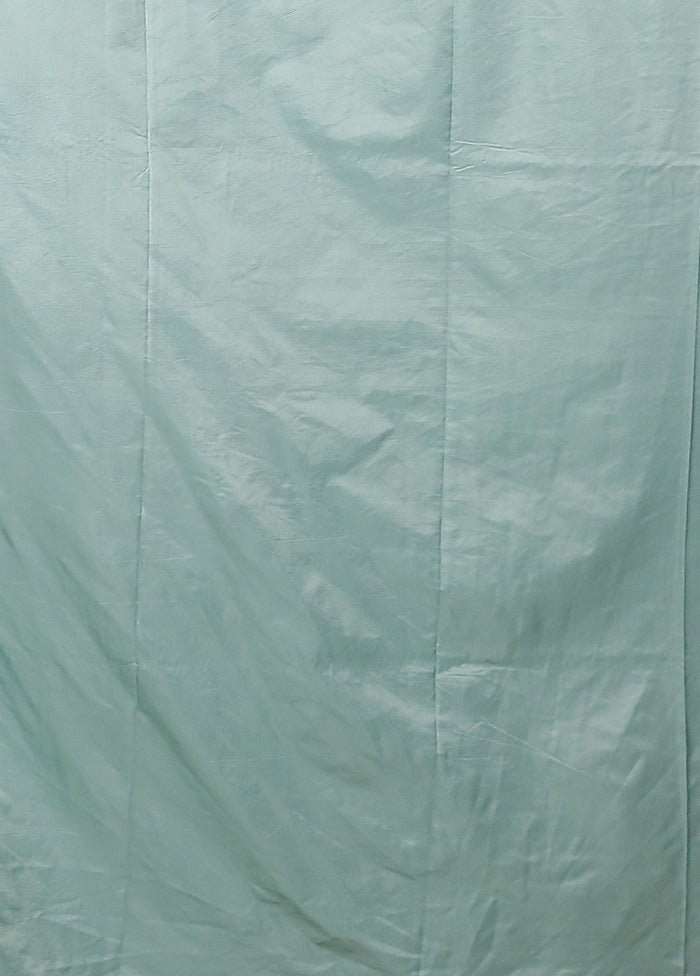 Green Dupion Silk Saree With Blouse Piece