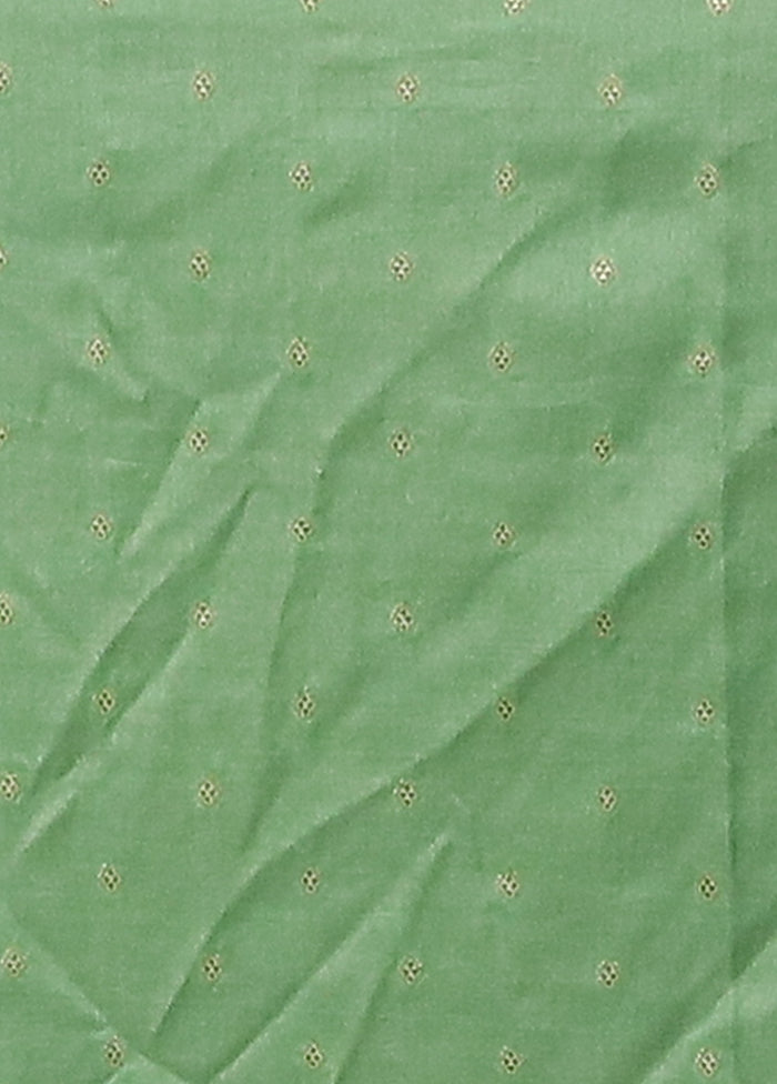 Green Dupion Silk Saree With Blouse Piece