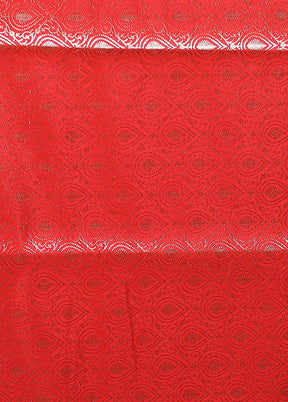 Red Banarasi Silk Saree With Blouse Piece
