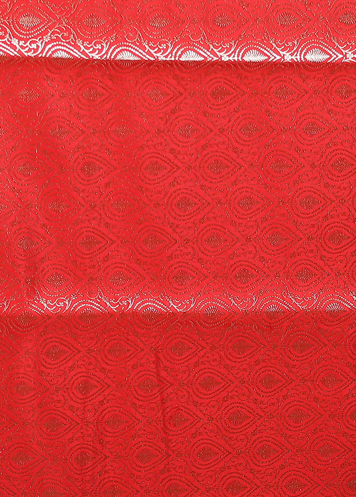 Red Banarasi Silk Saree With Blouse Piece