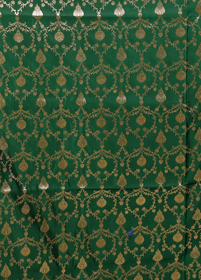 Green Banarasi Silk Saree With Blouse Piece
