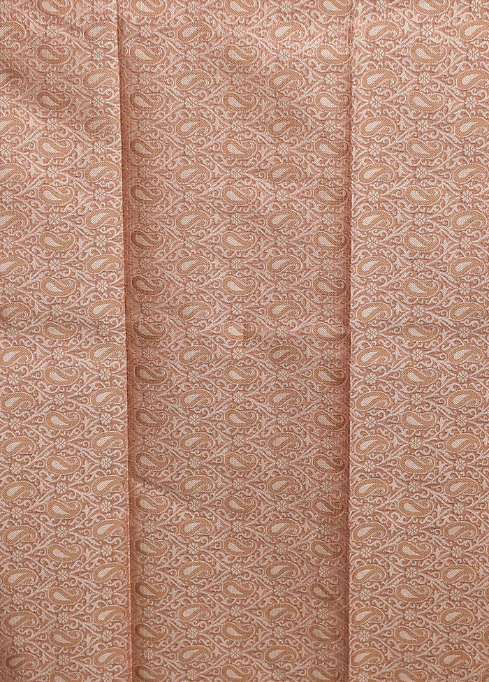 Peach Kota Cotton Saree With Blouse Piece