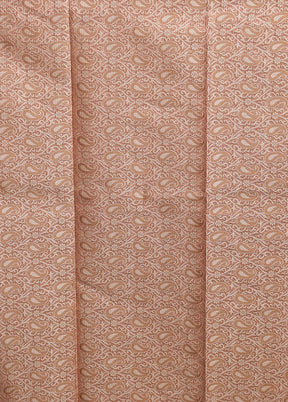 Peach Kota Cotton Saree With Blouse Piece