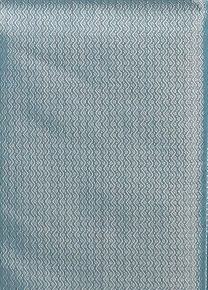 Blue Kota Cotton Saree With Blouse Piece