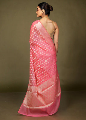 Pink Kota Cotton Saree With Blouse Piece