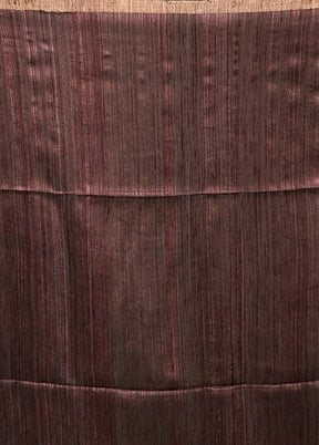 Brown Handloom Matka Pure Silk Saree With Blouse Piece