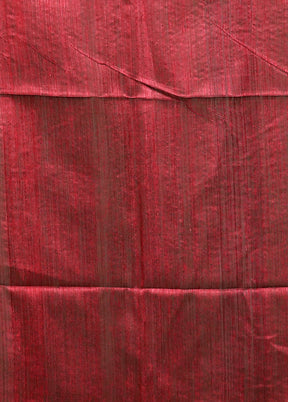 Maroon Handloom Matka Pure Silk Saree With Blouse Piece